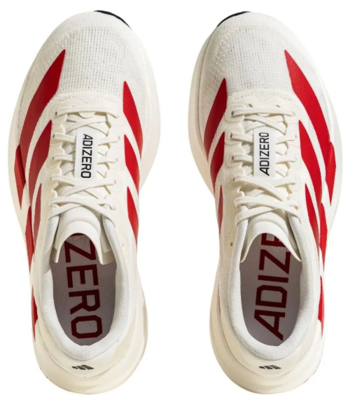 adidas Adizero Evo SL Running Shoes - White / Vivid Red (JS1182)