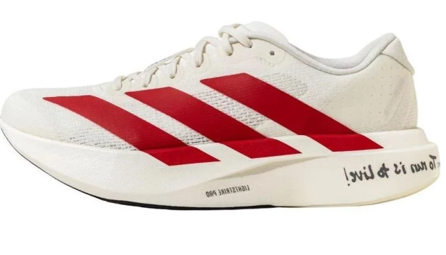 adidas Adizero Evo SL Running Shoes - White / Vivid Red (JS1182)