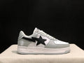 BAPE STA Low Grey & White Patent Sneakers