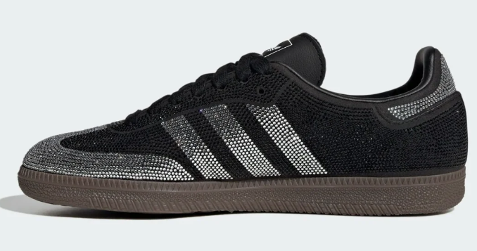 adidas Samba OG Women's Sneakers - Black / Silver Rhinestone